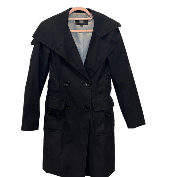 BEDO Black Double-Breasted Coat Women’s Elegant Jacket - Picture 3 of 8